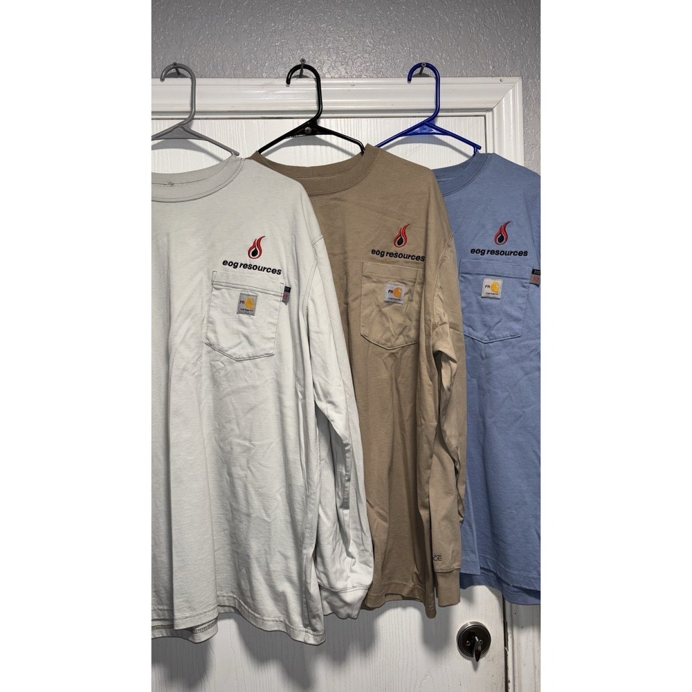 Lot of 3 Carhartt FR Shirt Mens XL Long Sleeve Pocket Flame Resistant Workwear
